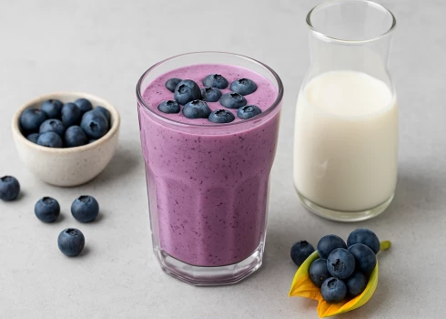 Melleņu smūtijs ar mandeļu pienu