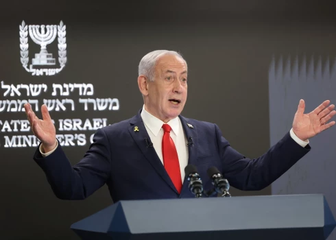  Izraēlas premjerministrs Benjamins Netanjahu.