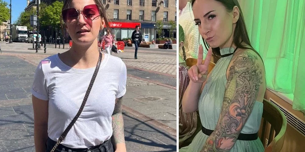 Anetei Elertei ir blīvi notetovēta kreisā roka.