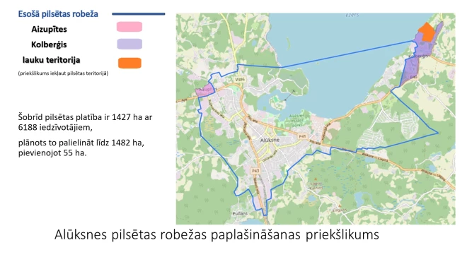 Alūksnes pilsētas paplašināšanas plāns.