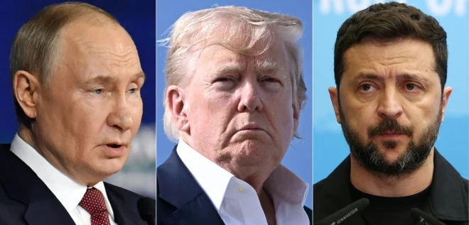 Владимир Путин, Дональд Трамп и Владимир Зеленский.