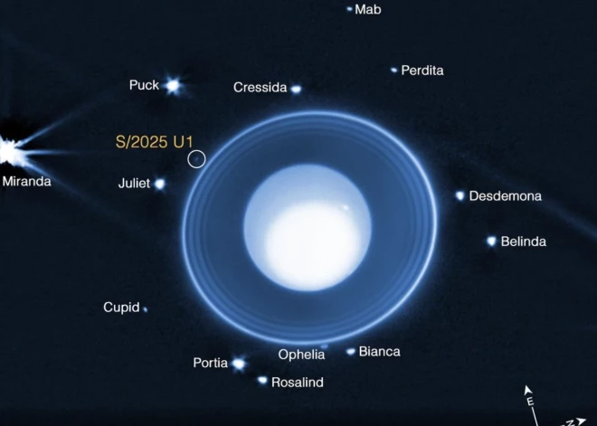 Atklāts iepriekš nezināms mēness, kas riņķo ap Urānu
