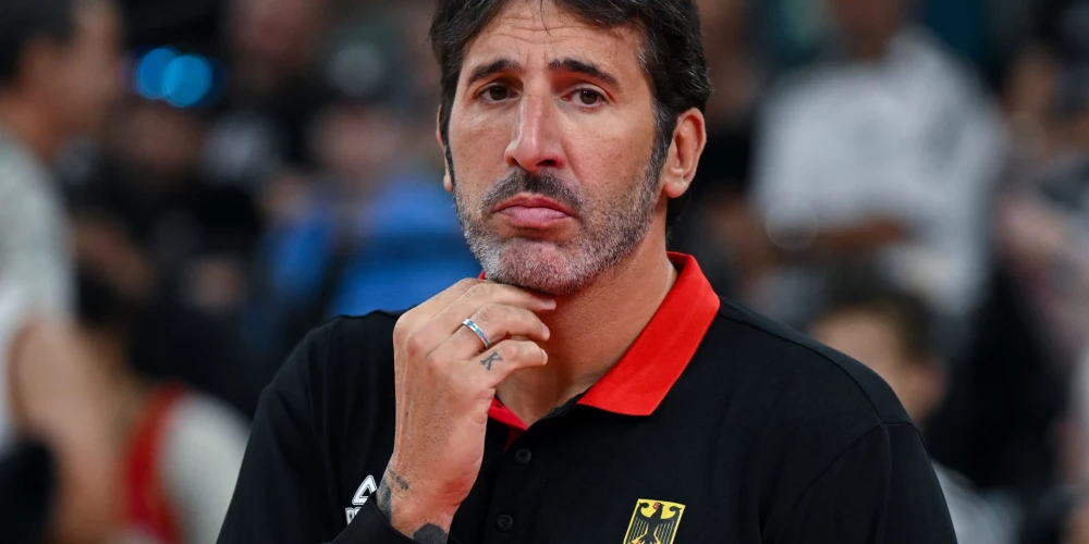 Vācijas basketbola izlases galvenais treneris Alekss Mumbru.