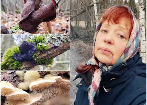 Regīna Devīte un "nomedītās" sēnes. Foto: no privātā arhīva
