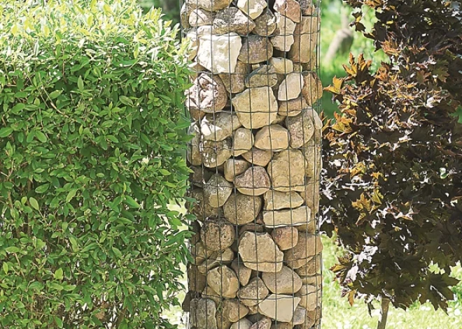 Ideja lauku mājai: dārza dekoratīvais gabions