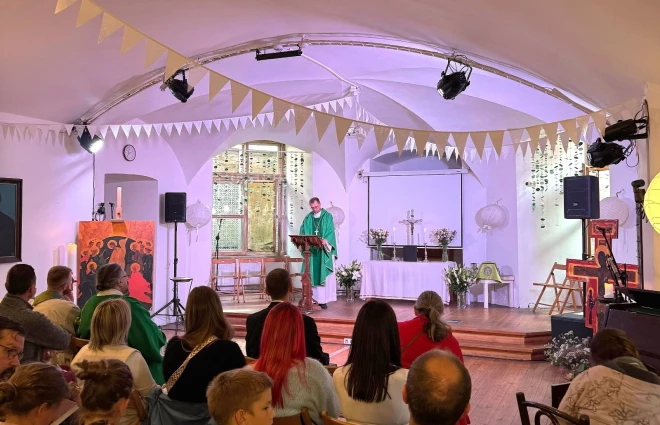 Rinalda Granta atvadu dievkalpojums kā draudzes mācītājam Rīgas svētās Ģertrūdes draudzē.