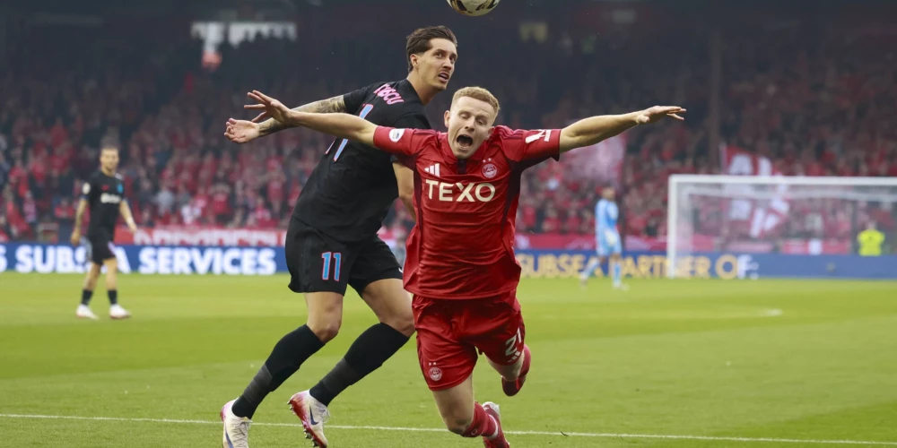 Latviešu futbolisti nespēlēja, kad "Aberdeen" cieta sakāvi
