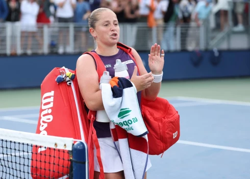 Latvijas tenisiste Aļona Ostapenko.