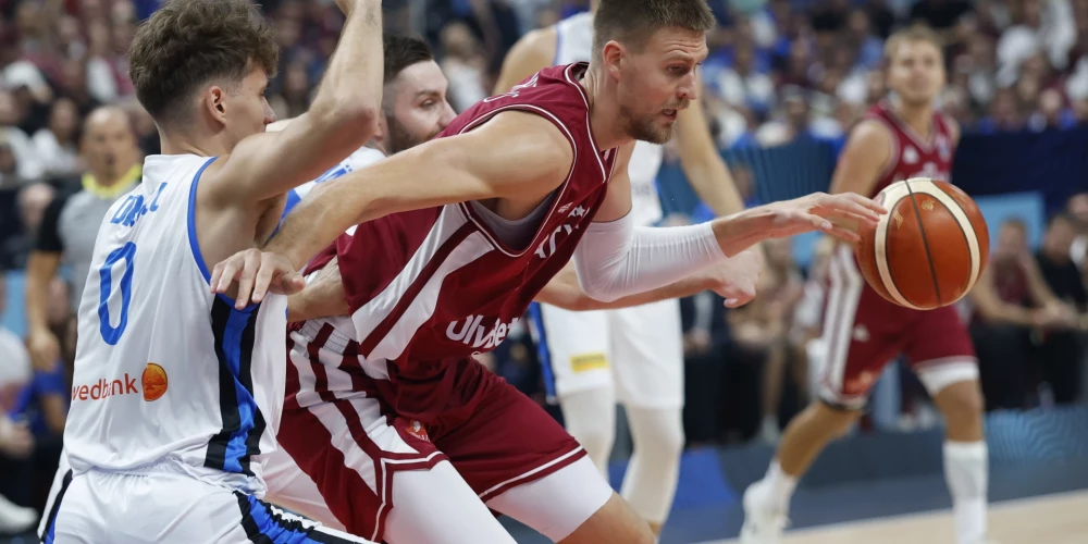Igaunijas basketbolisti mača laikā spēja ierobežot Kristapu Porziņģi, tomēr ne neitralizēt.