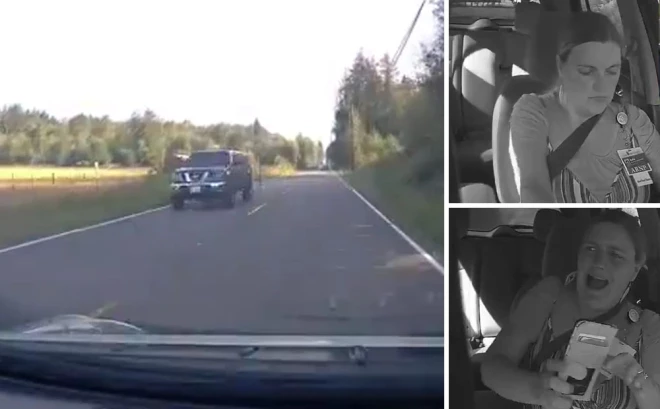 Automašīnas salona kamera fiksēja sievietes neapdomīgās izdarības.