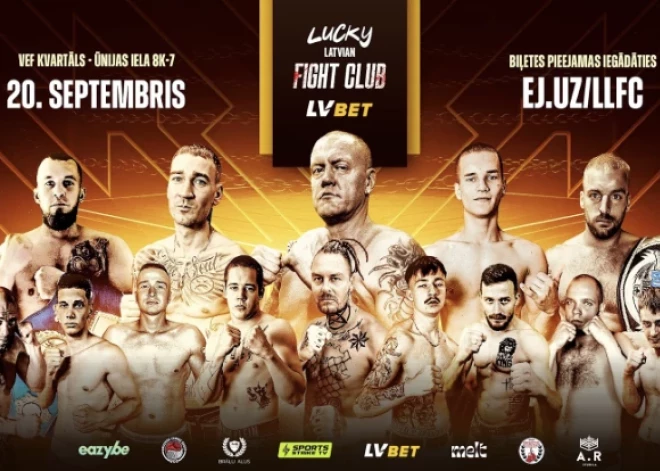 Rīgā 20. septembrī notiks iespaidīgs cīņu šovs “Lucky Latvian Fight Club”: bokss, kickbokss, MMA ar tiešraidi