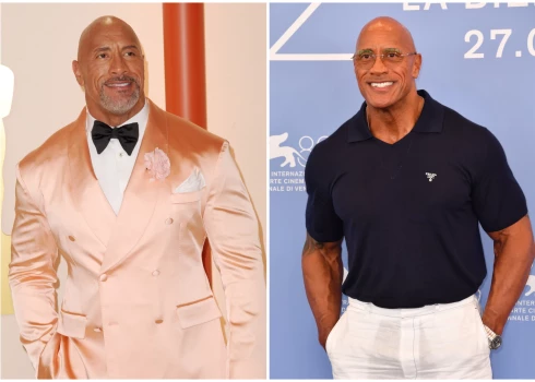 Dveins Džonsons 2023. gadā un šā gada 1. septembrī.