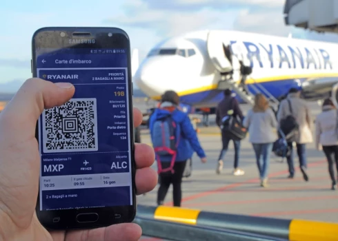 Посадочный талон в аппликации Ryanair.