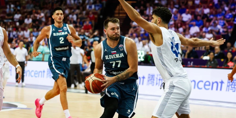 Luka Dončičs bija ierasti rezultatīvs Slovēnijas uzvarā pār Izraēlu