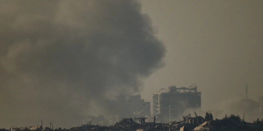 Skats pēc Izraēlas militārā uzbrukuma Gazas joslā.