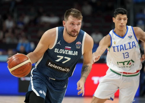 Slovēnijas superzvaigzne Luka Dončičs Eiropas čempionāta astotdaļfinālā pret Itāliju