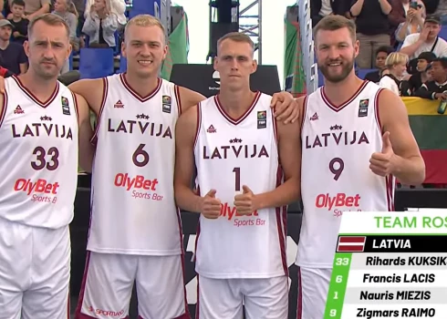 Latvijas 3x3 vīriešu basketbola izlase (ekrānuzņēmums no video)