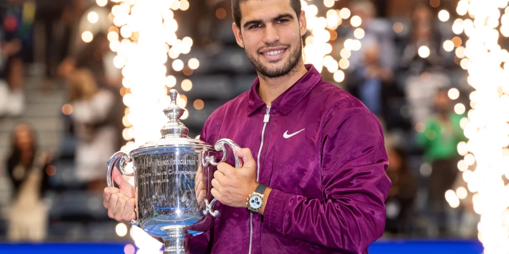 Karloss Alkarass otro reizi triumfē ASV atklātajā tenisa čempionātā.