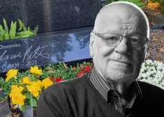 "Šis ir Jānīša pēdējais paraksts," - dzejnieka Jāņa Petera atdusas vietā uzlikta piemiņas plāksne