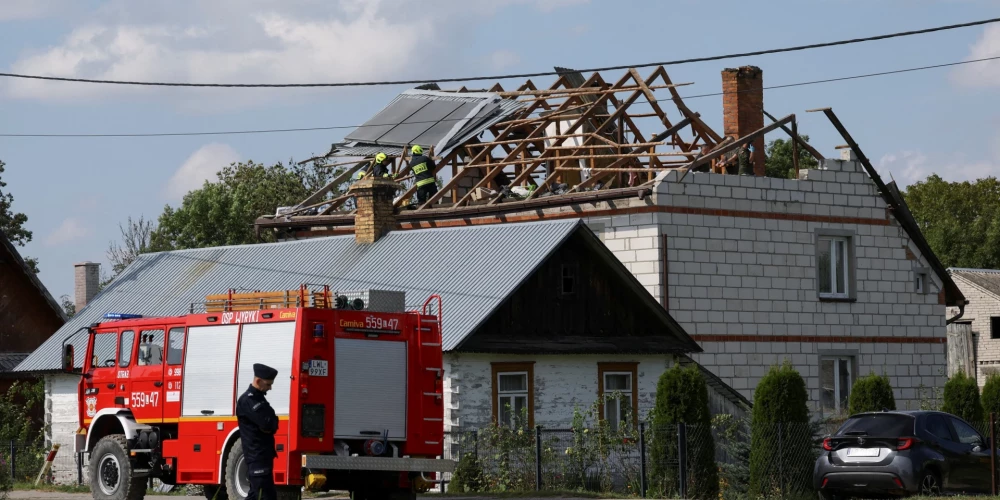 Krievijas droni Polijā radījuši bojājumus.