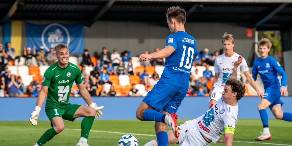 Čempione RFS negaidīti izgāžas spēlē pret "Jelgavu" (foto: Sanita Ieva Sparāne / FC RFS)