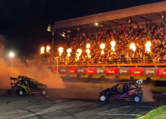 FOTO, VIDEO: ar uguņošanu un motoru šovu noslēgusies Baltijas rallijkrosa čempionāta sezona
