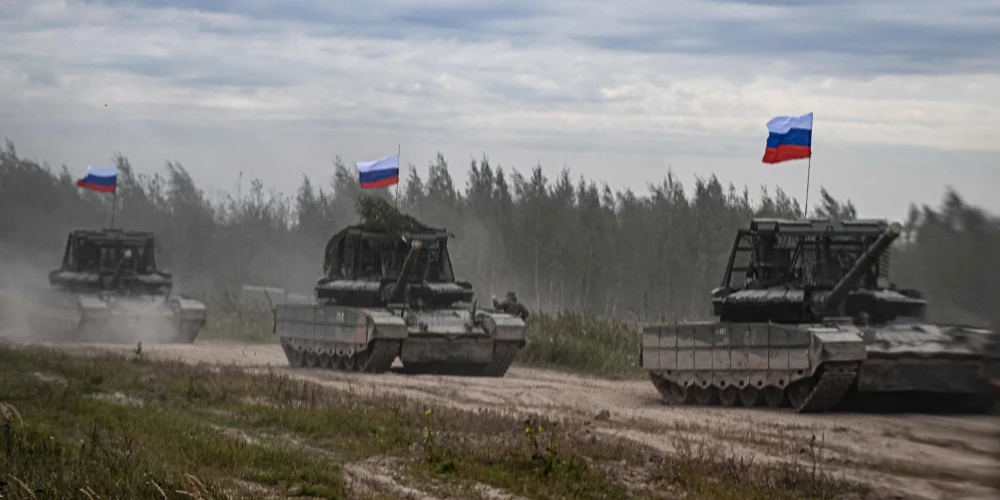 Krievijas tanki militārajās mācībās "Zapad-2025"
