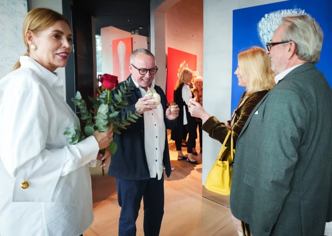 Kaspara Zariņa personālizstādes "Mana pasaule" atklāšana kultūrtelpā "Ola Foundation" (foto: Juris Rozenbergs)