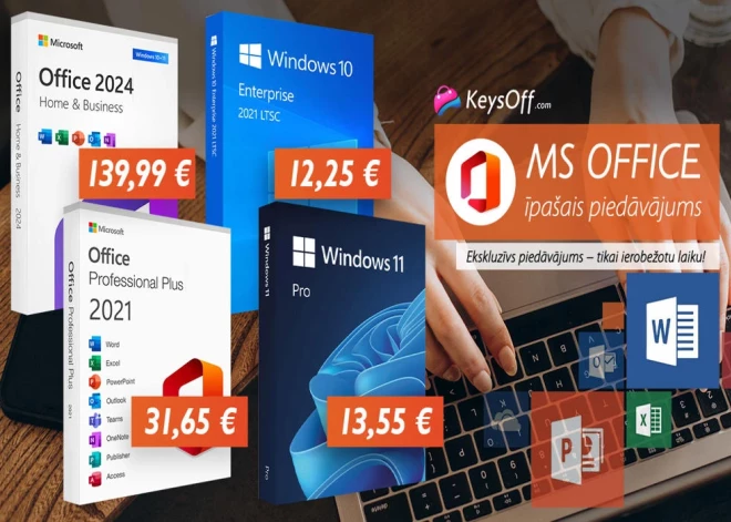 Pabeidziet migrāciju pirms beigu datuma: MS Office 2021 Pro uz mūžu par 31 € un Office 2024 Home and Business par 139 €! Ietaupiet vairāk nekā 200 €!
