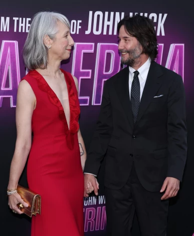 Kianu Rīvss un Aleksandra Granta pirmizrādes pasākumā šā gada 3. jūnijā.