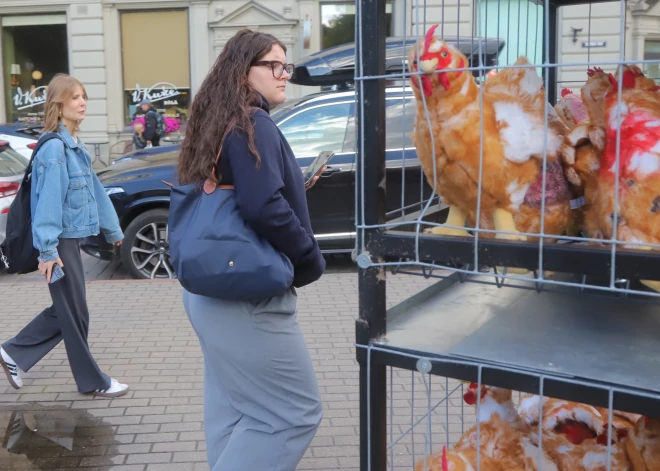 Akcija "Nedēļa sprostā" pie Saeimas ēkas (foto: Rojs Maizītis)