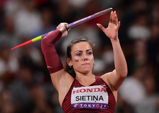 Šķēpmetēja Sietiņa ar sezonas labāko metienu pārliecinoši sasniedz pasaules čempionāta finālu