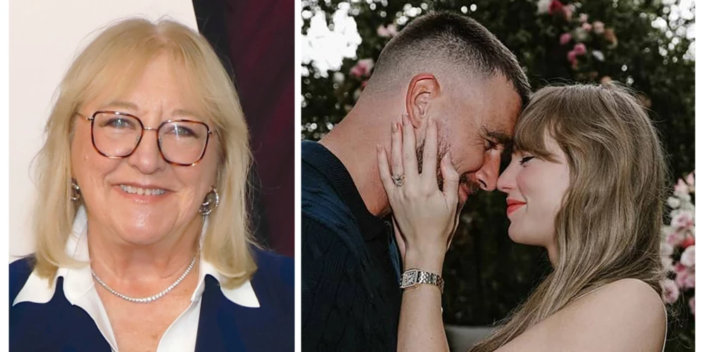 Donna Kelsija un viņas jaunākais dēls Treviss Kelsijs ar Teilori Sviftu.