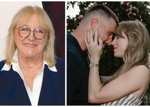 Donna Kelsija un viņas jaunākais dēls Treviss Kelsijs ar Teilori Sviftu.