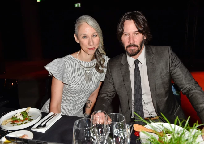 Kianu Rīvss un Aleksandra Granta pasākumā “Art Basel” 2016. gadā.