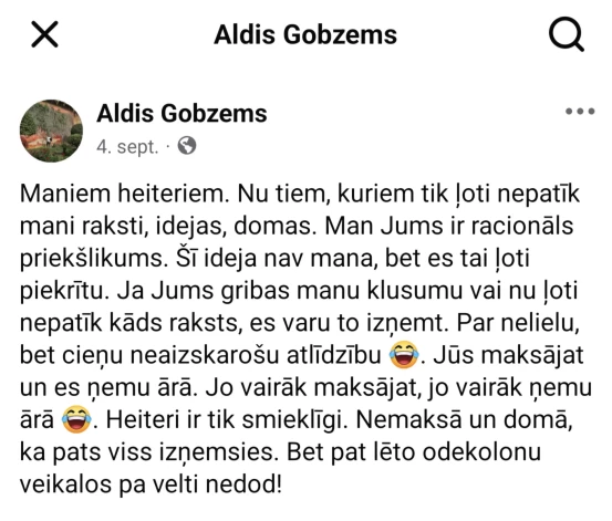 ekrānuzņēmums no "Facebook".