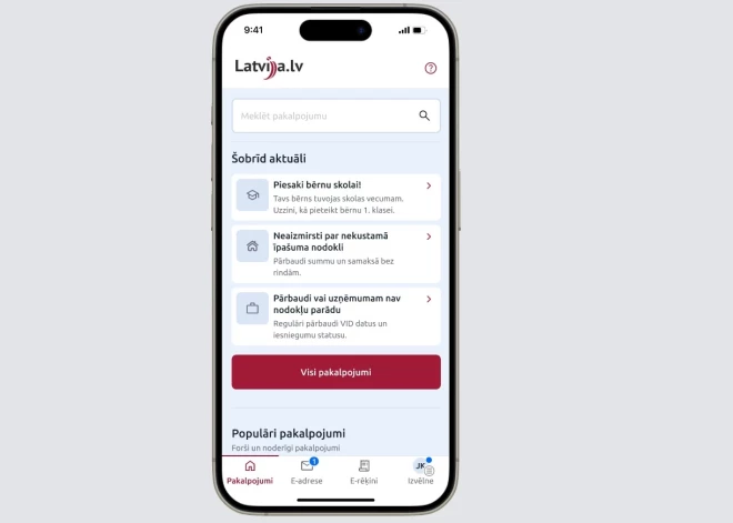Население пригласили проверить прототип мобильного приложения портала госуслуг Latvija.lv
