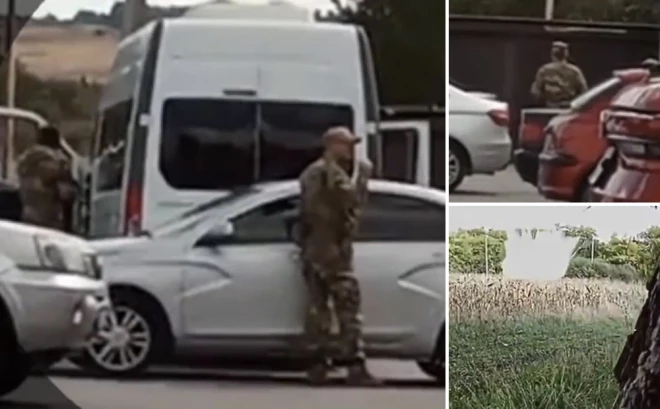 Krievijas virsnieks un viņa padotie tika novēroti un vēlāk uz ceļa likvidēti.