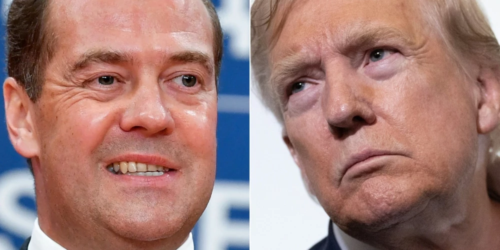 Dmitrijs Medvedevs un Donalds Tramps.