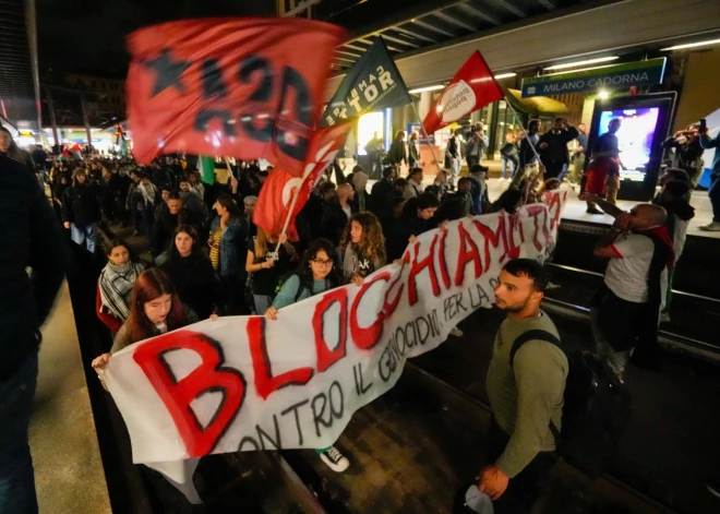 Pēc Gazas palīdzības flotiles apturēšanas Itālijā izceļas protesti