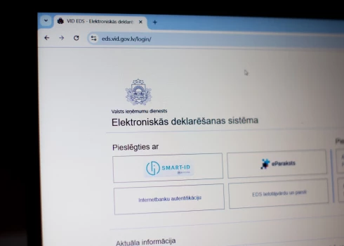 Valsts ieņēmumu dienesta Elektroniskā deklarēšanās sistēmas mājaslapa.