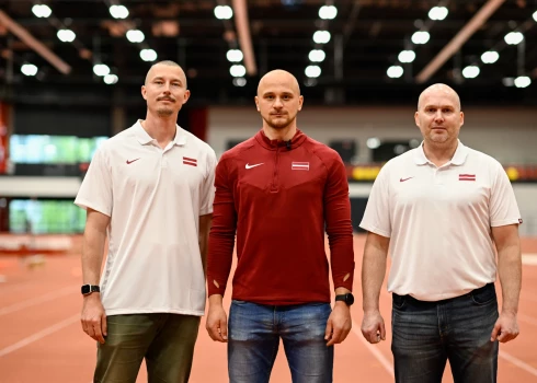 Latvijas bobsleja izlases treneru trio: Ēriks Franke, Emīls Cipulis un Edgars Maskalāns.