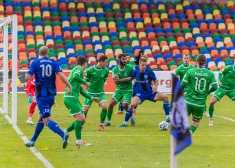 "Grobiņas" futbolisti Latvijas virslīgā izcīna svarīgu uzvaru