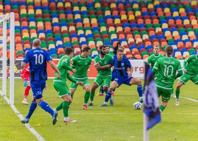 "Grobiņas" futbolisti Latvijas virslīgā izcīna svarīgu uzvaru