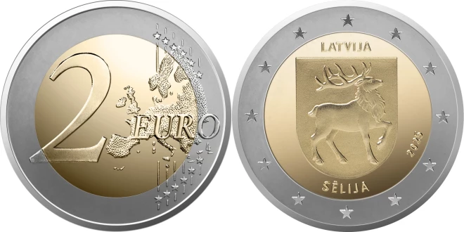 Благородный олень Селии пополнил коллекцию памятных монет Латвии.