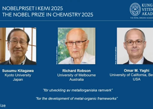 Nobela prēmija ķīmijā piešķirta trim zinātniekiem par metāla organisko karkasu izstrādi.