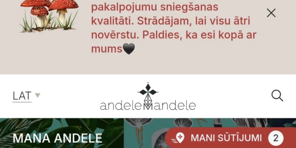 ekrānuzņēmums no Andelemandele.lv