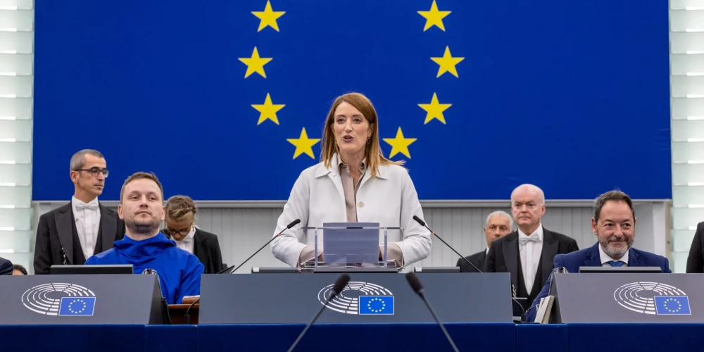 Eiropas Parlamenta priekšsēdētāja Roberta Metsola.