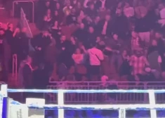 VIDEO: cīņu šovā laikā kautiņš tribīnēs piesaista lielāku uzmanību nekā notiekošais ringā 