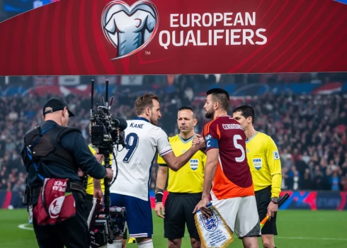 Harijs Keins un Antonijs Černomordijs pirms abu komandu spēles Vemblijā.